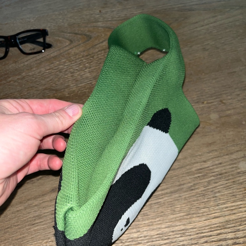 Charming Green and Black Panda Tote Bag - Picture 2 of 3